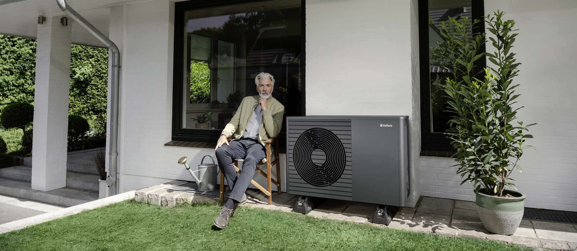 wärmepumpen komplettangebot mit Mann